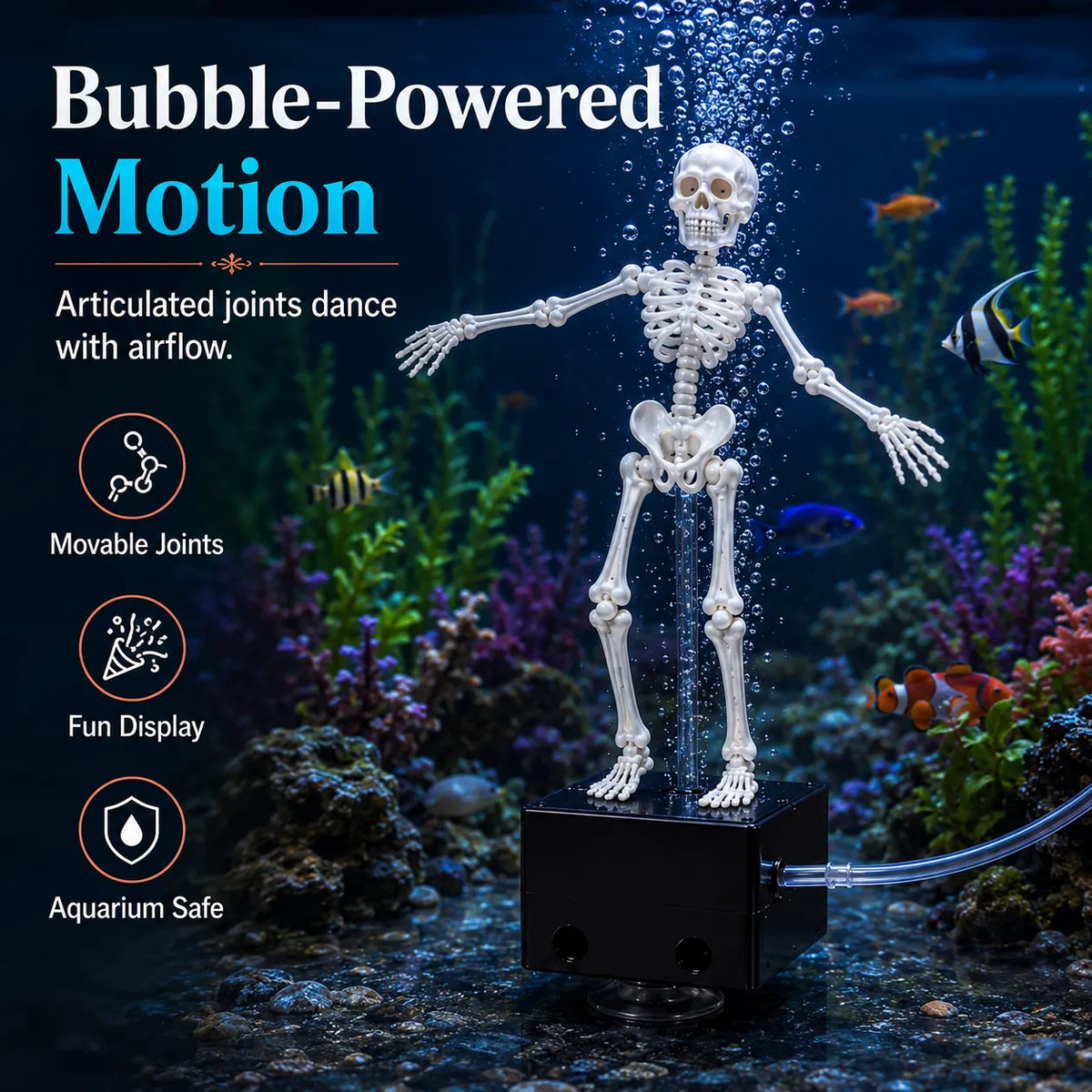 AquaSpecter — The Dancing Skeleton Aquarium Diver