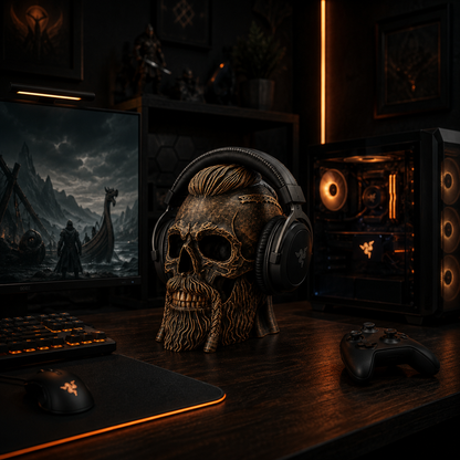 Berserker Viking Skull Headphone Holder