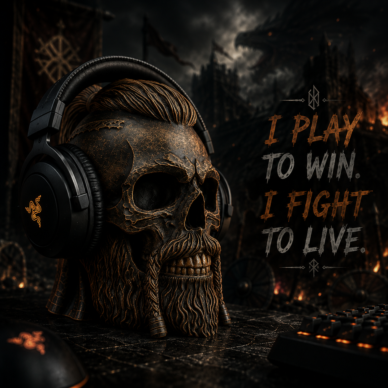 Berserker Viking Skull Headphone Holder