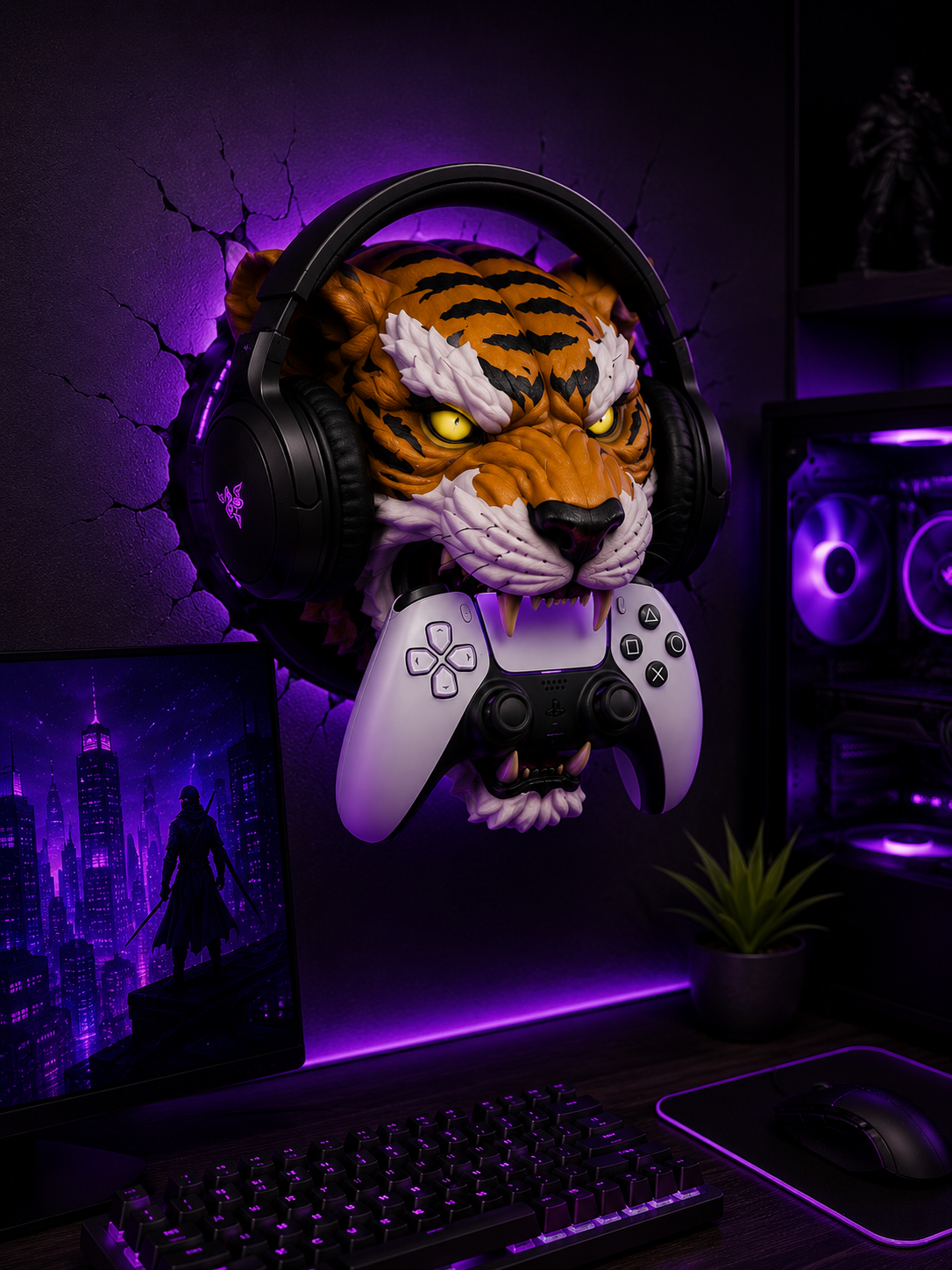 FangStrike™ Tiger Head Controller & Headphone Mount
