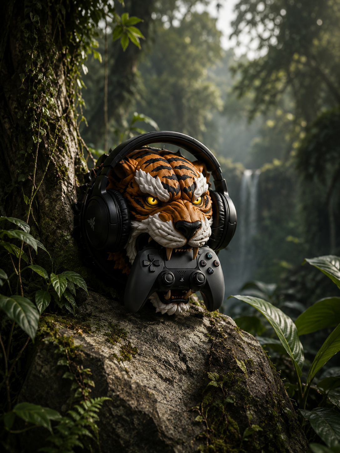 FangStrike™ Tiger Head Controller & Headphone Mount