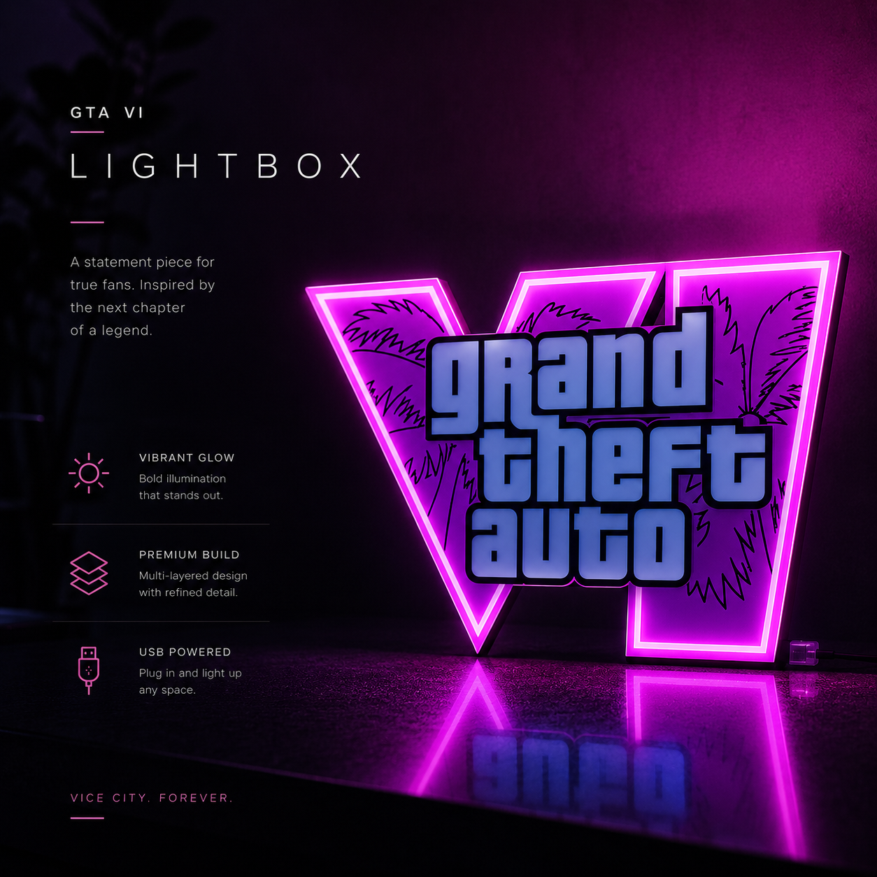 GTA VI Lightbox —  LED Desk Lamp