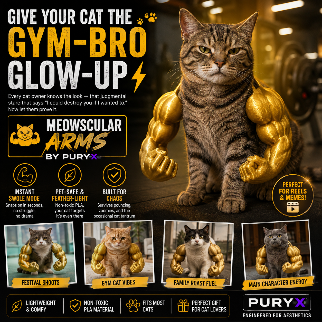 Meowscular Arms – Buff Cat Costume Arms